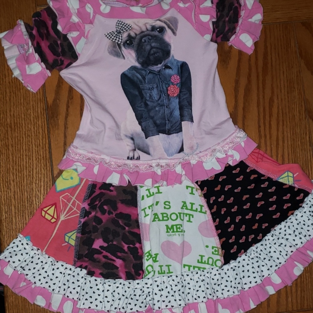 Girls custom pug dress